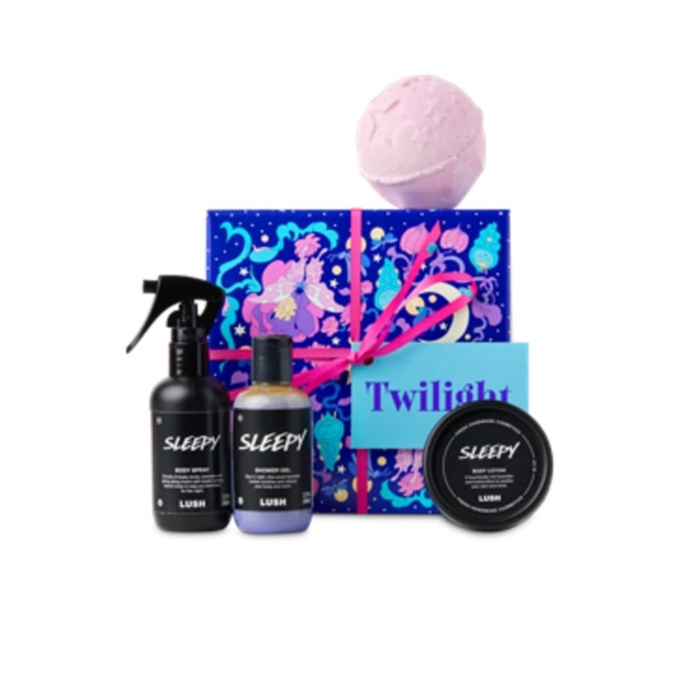 Lush Twilight Sleepy Gift Set Body Lotion Perfume Body Spray and Bath Bomb